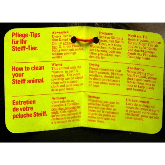 VTG NWT Steiff Leo Tan Brown Lion Plush Austria 5" Wipeable 1460/13 - Picture 9 of 16